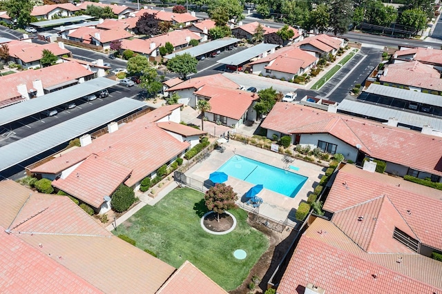 317 W Sierra Ave Unit 107, Fresno, CA 93704 - aerial view of residential area featuring a pool