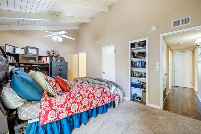 317 W Sierra Ave Unit 107, Fresno, CA 93704 - bedroom featuring carpet floors and wood ceiling