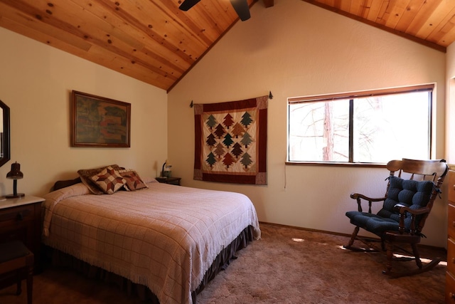 42045 Jeffrey Ln, Shaver Lake, CA 93664 - carpeted bedroom with vaulted ceiling and wooden ceiling