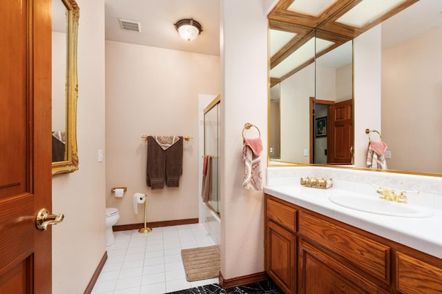 7207 E Bremer Ave, Fresno, CA 93737 - full bathroom with vanity, tile patterned flooring, and enclosed tub / shower combo