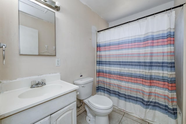 22 Beverly Dr, Clovis, CA 93612 - full bathroom with vanity, tile patterned floors, and a shower with curtain