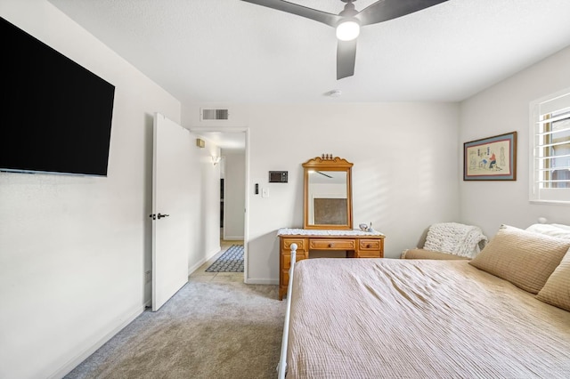 6658 N Thorne Ave, Fresno, CA 93711 - bedroom featuring light colored carpet and ceiling fan