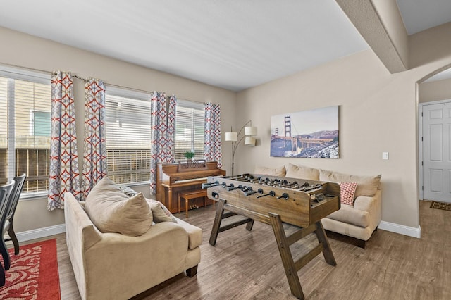 2403 W Robin Ave, Visalia, CA 93291 - living area featuring wood finished floors and arched walkways
