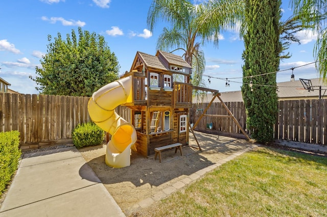 2403 W Robin Ave, Visalia, CA 93291 - view of jungle gym with a fenced backyard