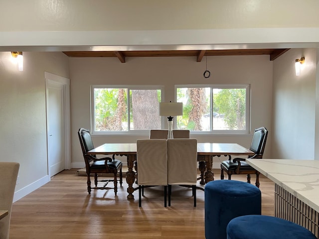 7013 N Maroa Ave, Pinedale, CA 93650 - dining room with beamed ceiling and light wood-style floors