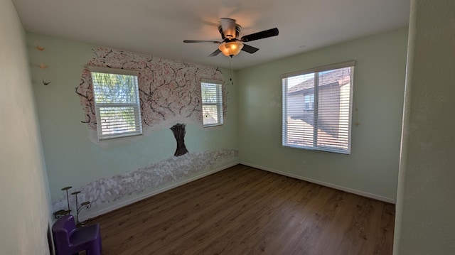 452 Rancho Mirage Rd, Madera, CA 93638 - empty room with wood finished floors and ceiling fan