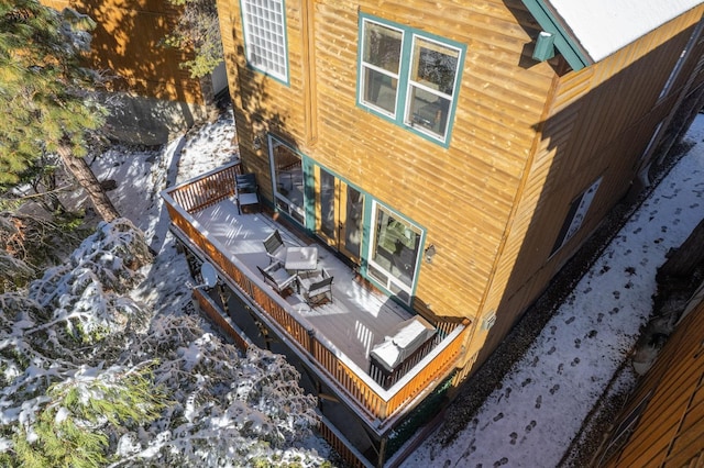 40862 Village Pass Ln, Shaver Lake, CA 93664 - view of side of property with a wooden deck