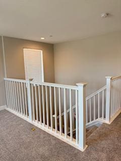 3963 Morris Ave, Clovis, CA 93619 - hall featuring an upstairs landing, carpet floors, and recessed lighting