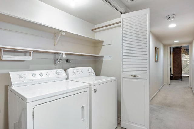 5630 N El Adobe Dr, Fresno, CA 93711 - laundry area featuring washing machine and clothes dryer and recessed lighting