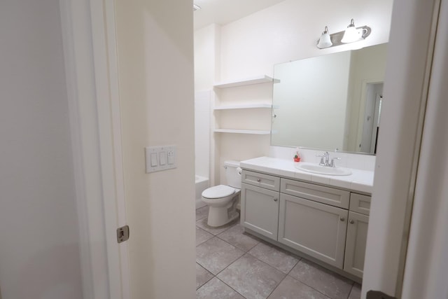879 Hermosa Ave, Clovis, CA 93619 - full bathroom with vanity, tile patterned flooring, and shower / bath combination