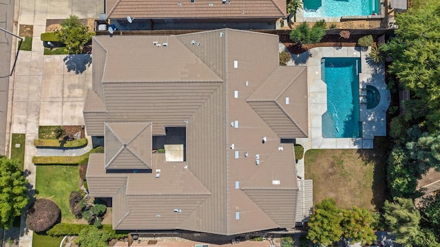 5857 W Modoc, Visalia, CA 93291 - aerial view of property and surrounding area with a pool