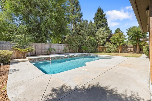 5857 W Modoc, Visalia, CA 93291 - view of pool with a patio area, a fenced backyard, and a pool with connected hot tub