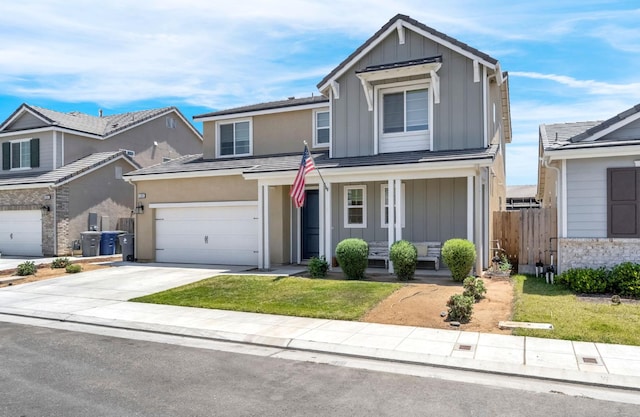 4086 Dennis Ave, Clovis, CA 93619 - traditional home featuring board and batten siding, covered porch, and concrete driveway