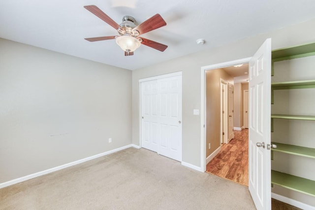 564 S Duke Ave, Fresno, CA 93727 - unfurnished bedroom with carpet floors, a ceiling fan, and a closet