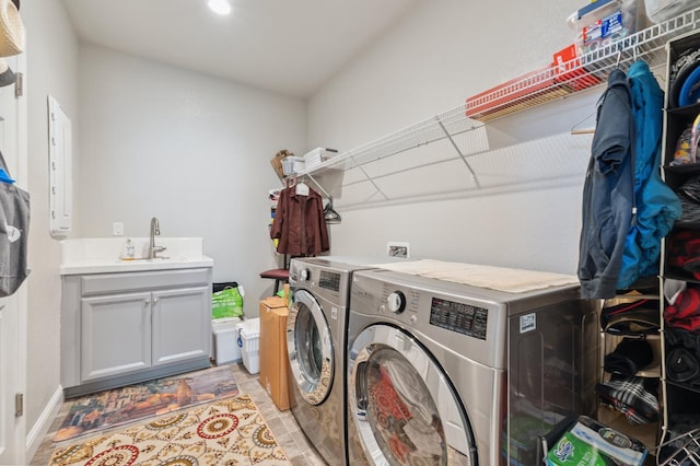 7330 E Princeton Ave, Fresno, CA 93737 - laundry area with washing machine and clothes dryer and a sink