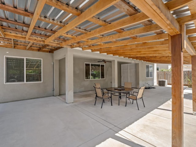 3807 N Pearwood Ave, Fresno, CA 93727 - view of patio featuring a ceiling fan and outdoor dining area