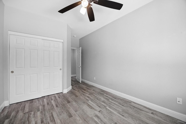 2720 San Jose Ave, Clovis, CA 93611 - unfurnished bedroom with wood finished floors, a closet, and ceiling fan