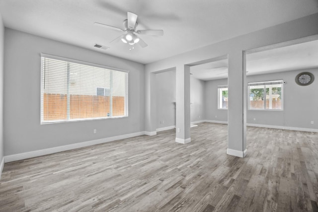 2720 San Jose Ave, Clovis, CA 93611 - unfurnished living room with wood finished floors and ceiling fan