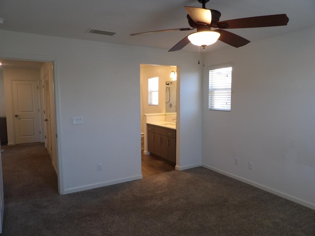 3725 Graystoke Way, Clovis, CA 93619 - unfurnished bedroom with carpet floors, ensuite bathroom, and a ceiling fan