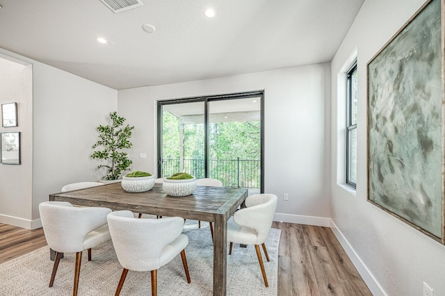 42732 Granite Cir, Shaver Lake, CA 93664 - dining space with light wood finished floors and recessed lighting
