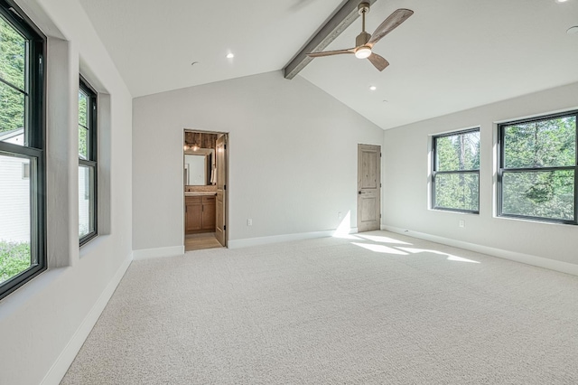 42732 Granite Cir, Shaver Lake, CA 93664 - unfurnished bedroom featuring light carpet, recessed lighting, ceiling fan, and ensuite bath