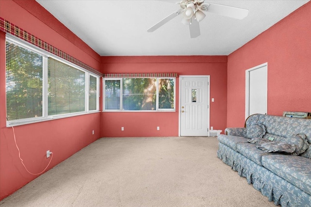 1649 W Menlo, Fresno, CA 93711 - unfurnished living room with carpet flooring and ceiling fan