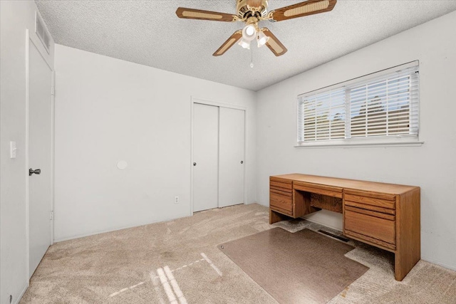 1649 W Menlo, Fresno, CA 93711 - unfurnished office with a textured ceiling, light carpet, and a ceiling fan