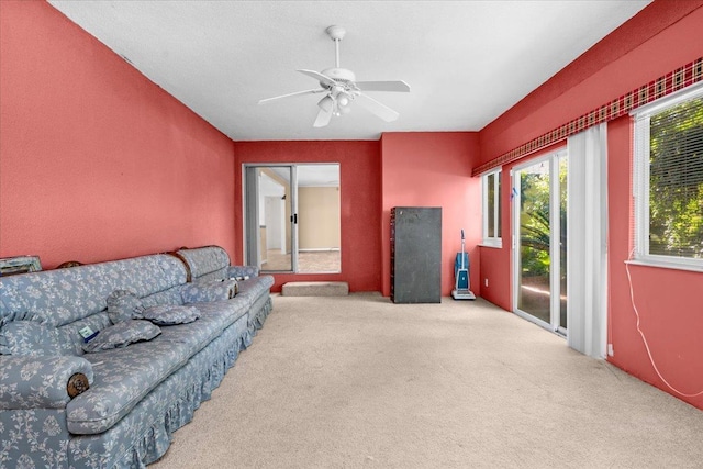 1649 W Menlo, Fresno, CA 93711 - living room featuring carpet and ceiling fan