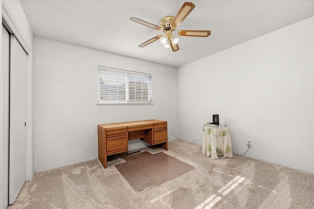 1649 W Menlo, Fresno, CA 93711 - unfurnished office with carpet floors, ceiling fan, and a textured ceiling