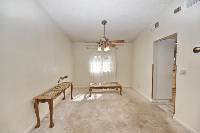 110 N Terry Ave, Clovis, CA 93612 - carpeted dining area with a ceiling fan and a textured ceiling