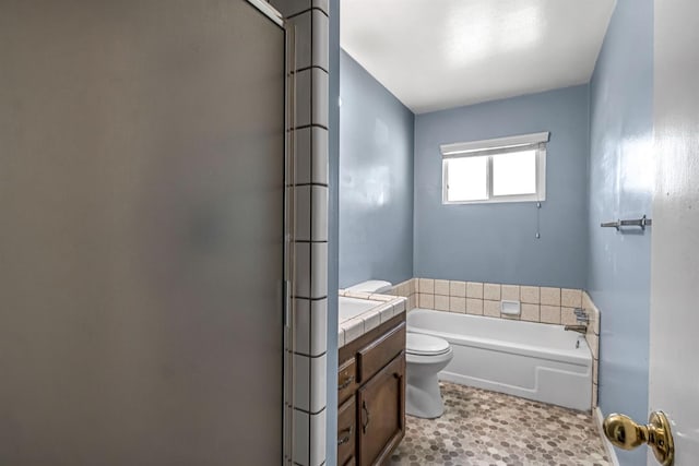 3635 N Hughes, Fresno, CA 93705 - full bath featuring a garden tub, a stall shower, and vanity