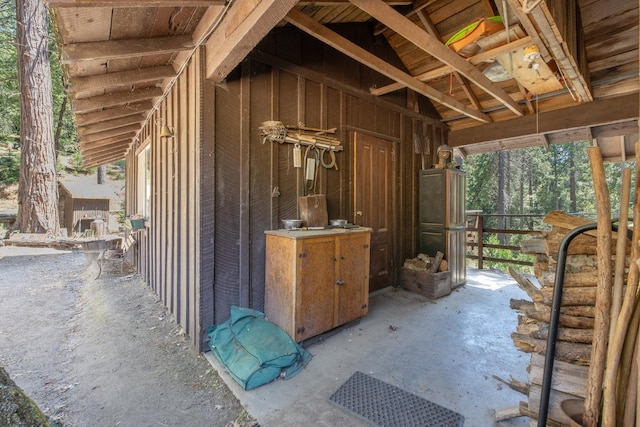 48675 Todd Eymann Rd, Miramonte, CA 93641 - view of patio featuring an exterior structure and an outbuilding