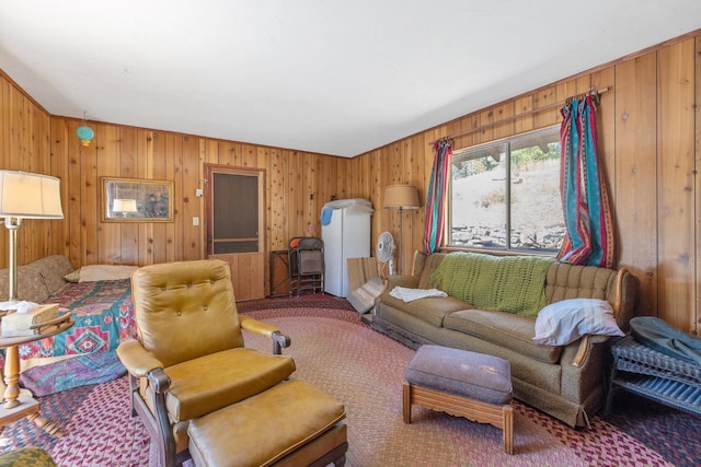 48675 Todd Eymann Rd, Miramonte, CA 93641 - carpeted living area with wooden walls