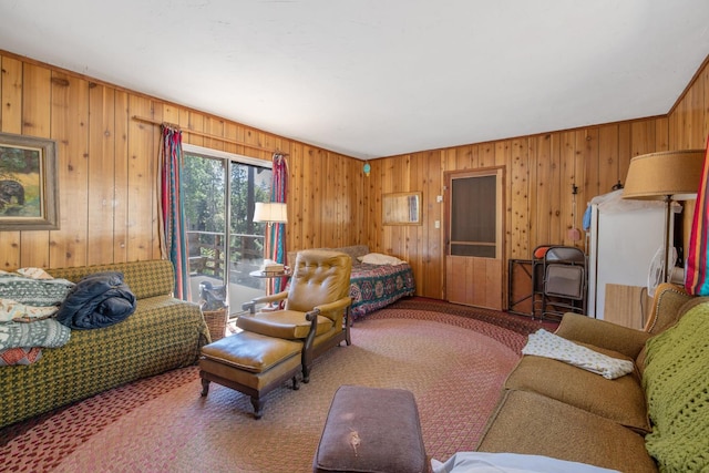 48675 Todd Eymann Rd, Miramonte, CA 93641 - carpeted living area with wood walls