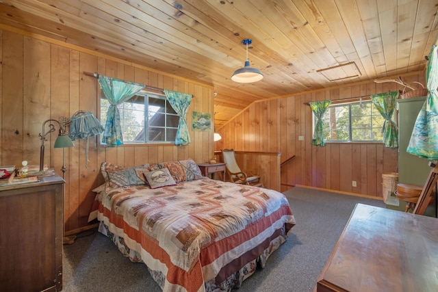 48675 Todd Eymann Rd, Miramonte, CA 93641 - carpeted bedroom featuring wooden ceiling and wooden walls