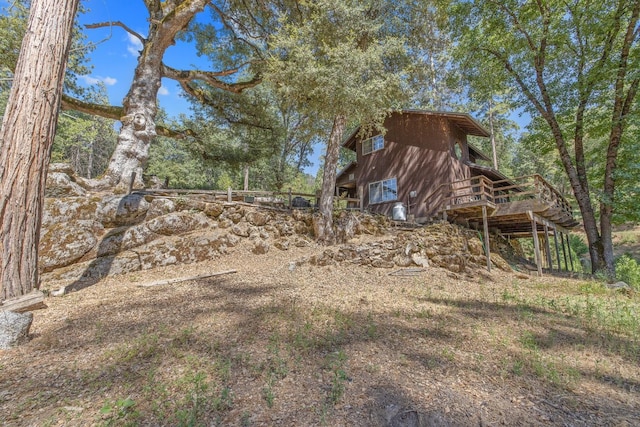 48675 Todd Eymann Rd, Miramonte, CA 93641 - view of yard with a deck and stairway