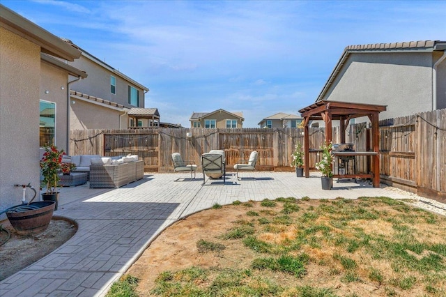 627 S Kandarian Ave, Fowler, CA 93625 - fenced backyard with a patio and an outdoor living space