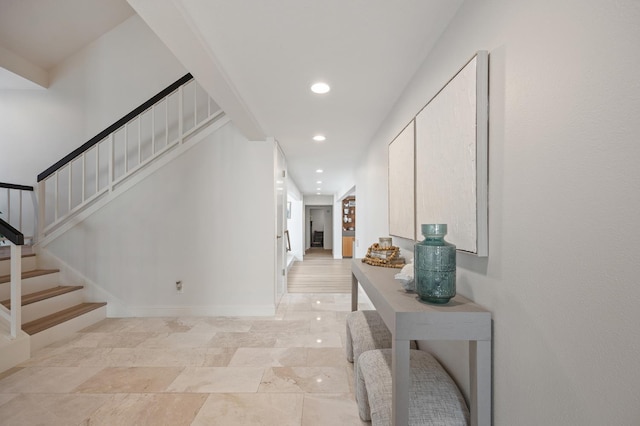 2734 W Bluff Ave, Fresno, CA 93711 - corridor featuring recessed lighting and stairway