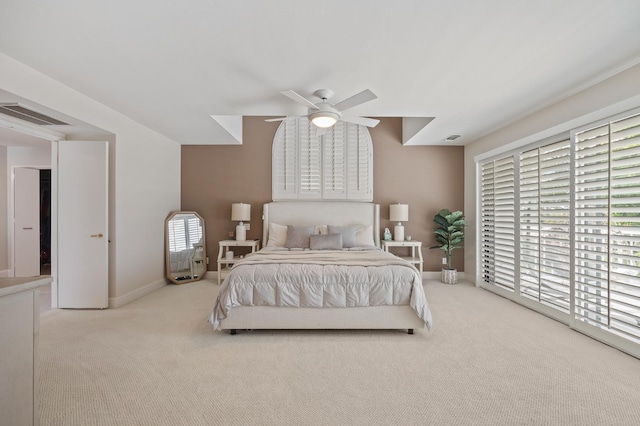 2734 W Bluff Ave, Fresno, CA 93711 - carpeted bedroom featuring baseboards and a ceiling fan