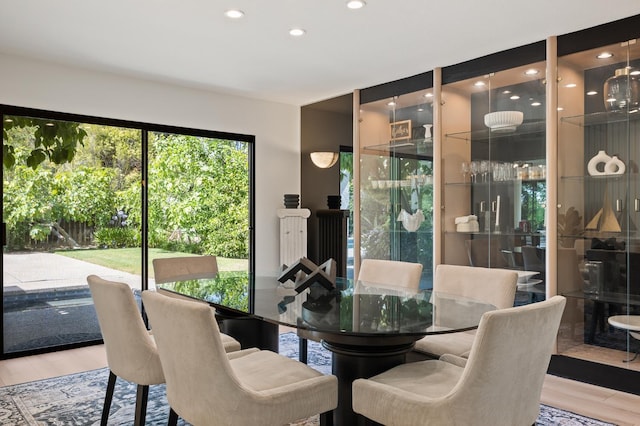 2734 W Bluff Ave, Fresno, CA 93711 - dining space featuring wood finished floors and recessed lighting