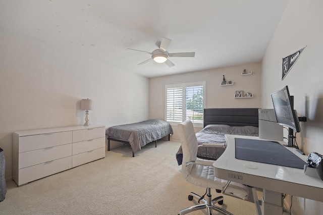 2734 W Bluff Ave, Fresno, CA 93711 - carpeted bedroom with an office area and a ceiling fan