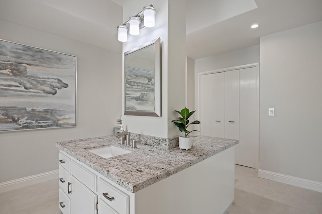 2734 W Bluff Ave, Fresno, CA 93711 - bathroom featuring vanity and recessed lighting
