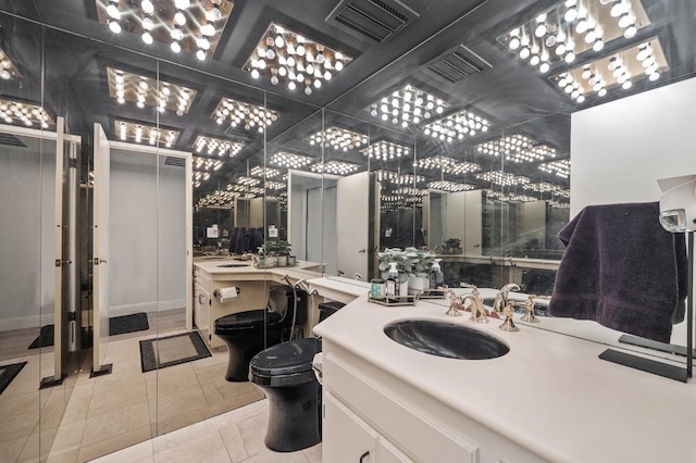 2734 W Bluff Ave, Fresno, CA 93711 - bathroom with tile patterned floors and vanity