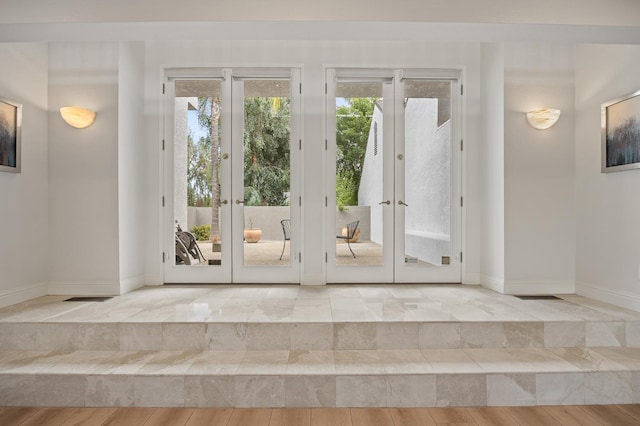 2734 W Bluff Ave, Fresno, CA 93711 - entryway with french doors and wood finished floors
