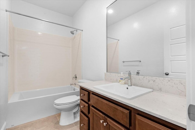 2062 N Osmun Ave, Clovis, CA 93619 - bathroom featuring vanity, shower / bath combination, and tile patterned floors