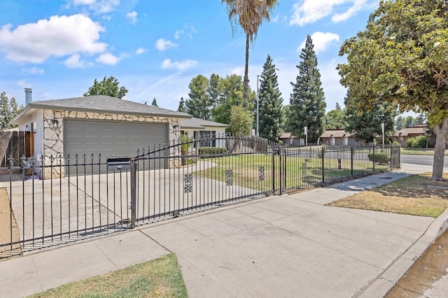 3012 W Santa Ana Ave, Fresno, CA 93722 - ranch-style house with concrete driveway, a fenced front yard, and an attached garage