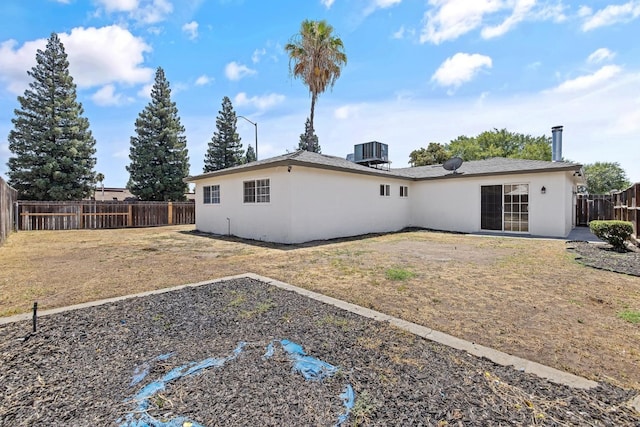 3012 W Santa Ana Ave, Fresno, CA 93722 - rear view of property featuring stucco siding and a fenced backyard
