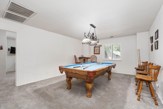 40416 Wild Rose Ln, Shaver Lake, CA 93664 - game room with pool table and carpet floors
