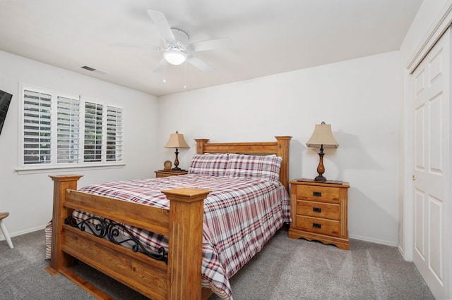 40416 Wild Rose Ln, Shaver Lake, CA 93664 - carpeted bedroom featuring a closet and a ceiling fan
