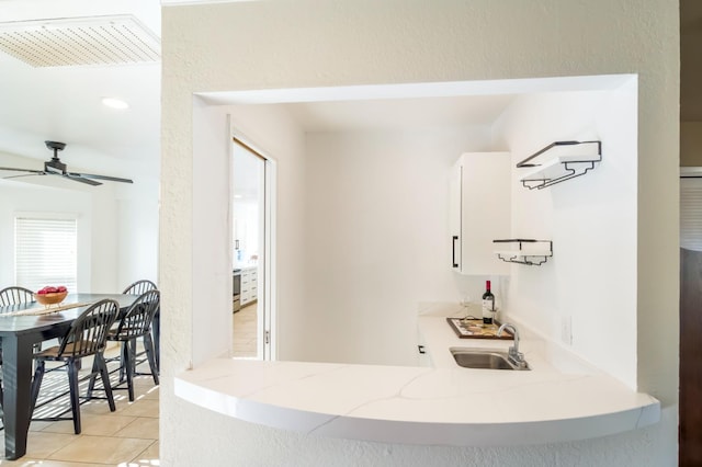 2805 W Spruce Ave, Fresno, CA 93711 - indoor wet bar featuring ceiling fan and light tile patterned floors